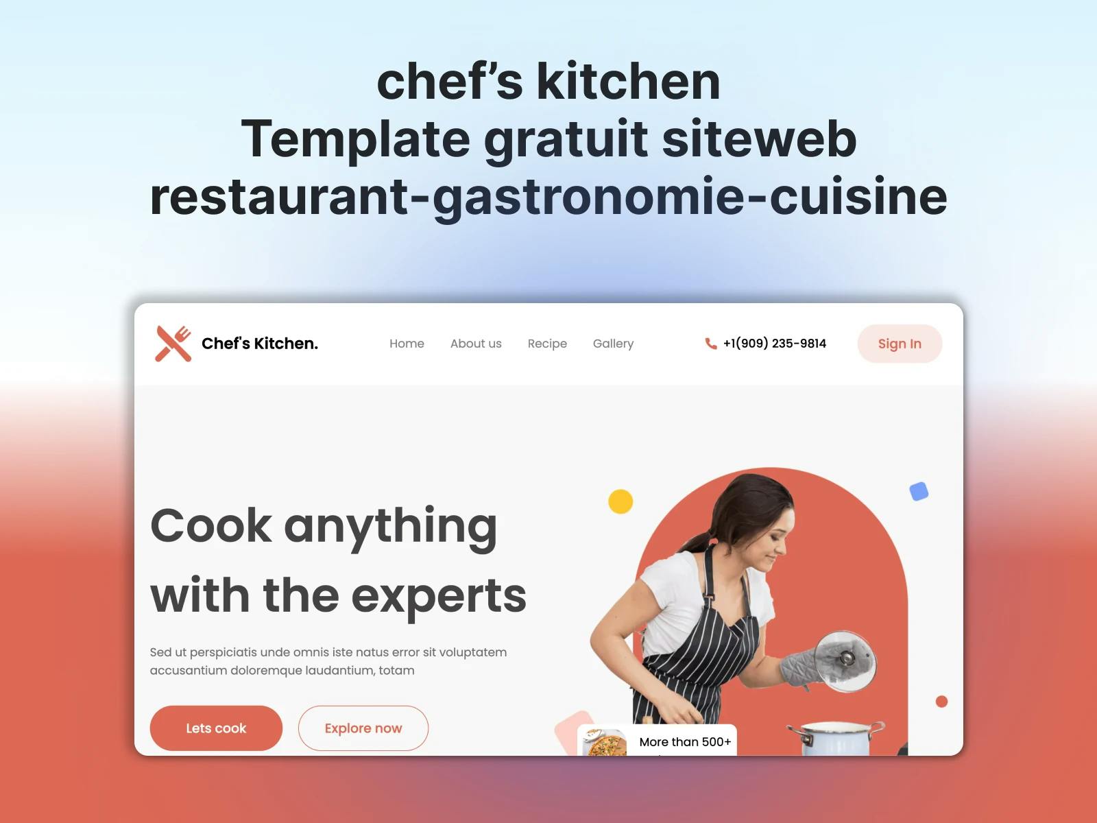 chefs kitchen restaurant tailwind nextjs free template site web tailwindcss