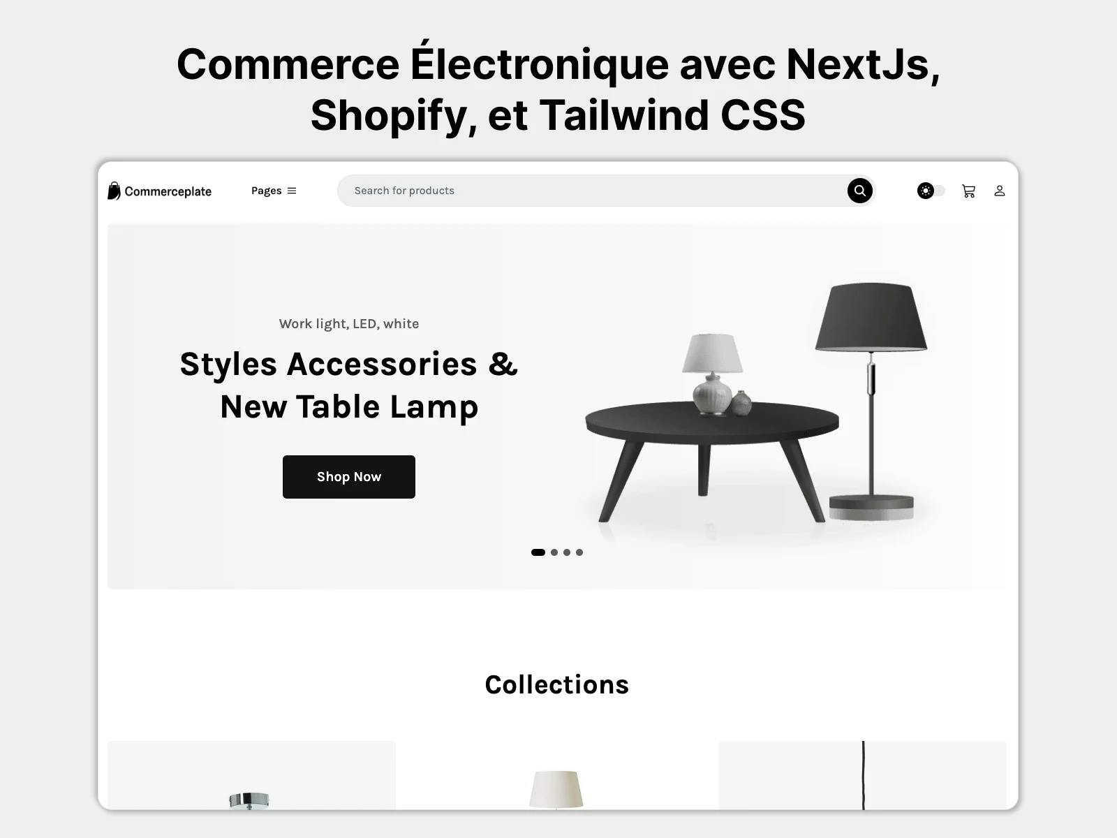 commerceplate template gratuit shopify ecommerce tailwindcss