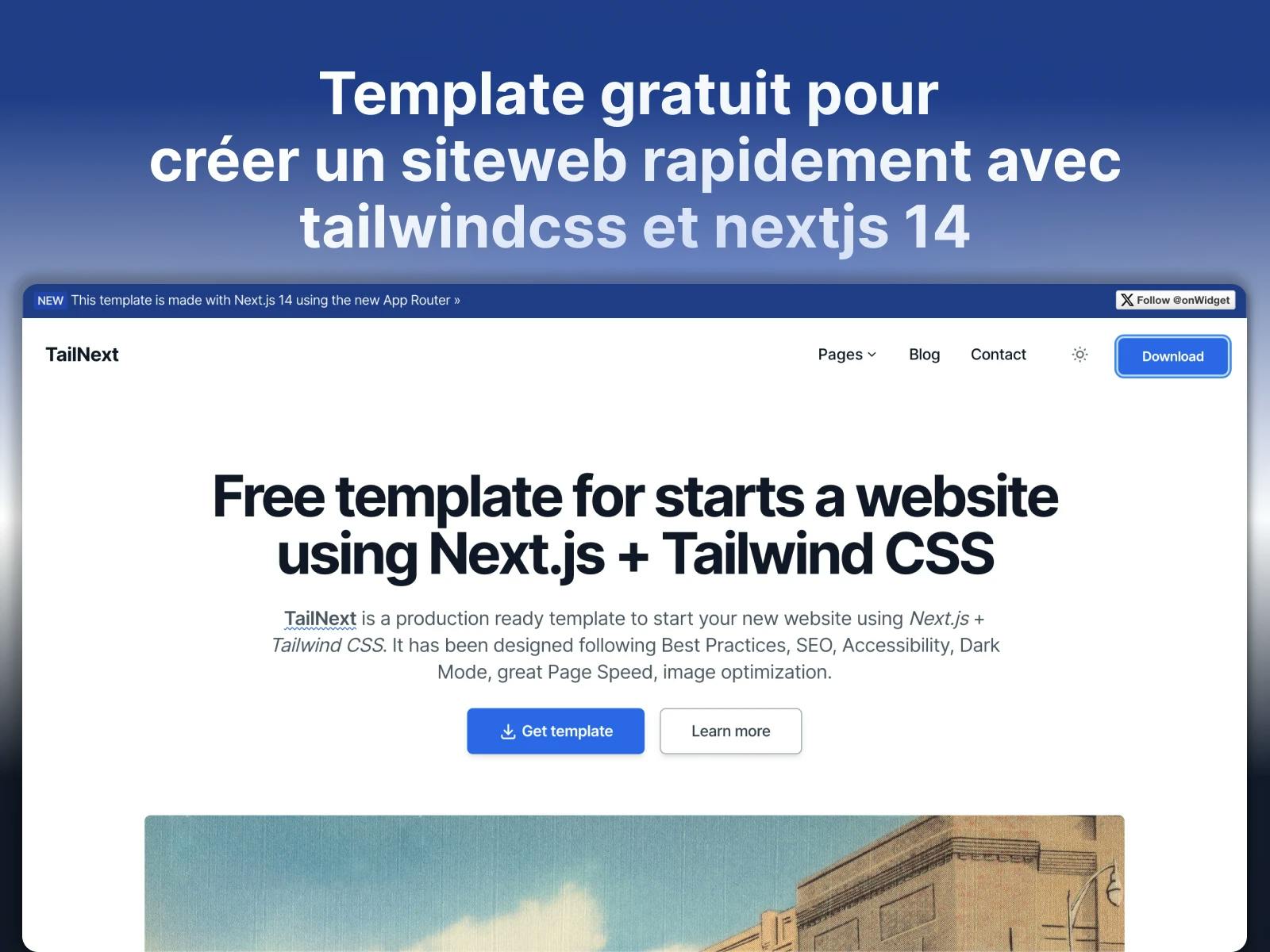 tailnext template gratuit pour creer un site web nextjs tailwindcss